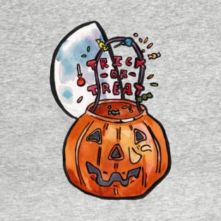 Plastic Pumpkin Trick or Treat Bucket T-Shirt